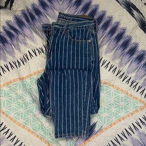 American Eagle Striped Mom Jeans